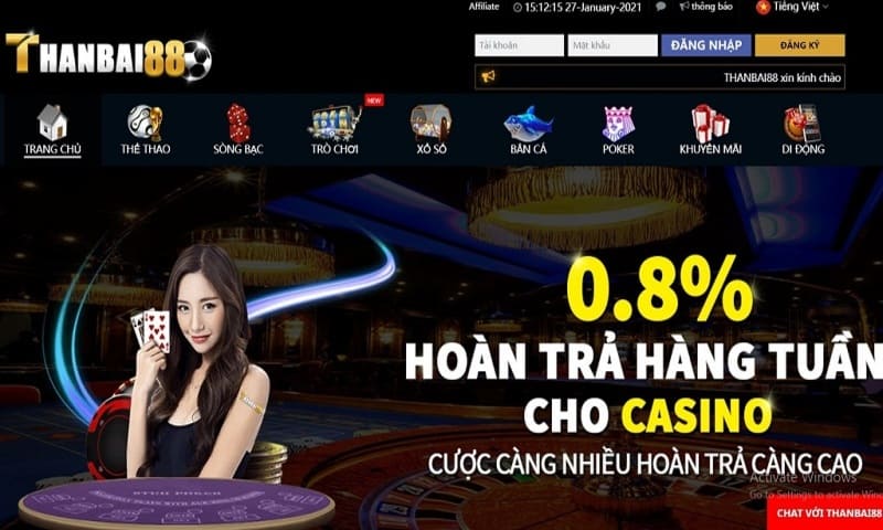 Trả thưởng liền tay cho người chơi khi tham gia sảnh casino Thanbai88